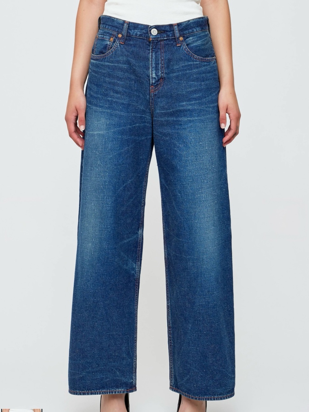 MOUSSY Vintage Blue SUPER WIDE PANTS Emporia Jeans Size 25
